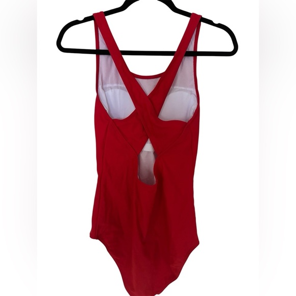 Red One Piece Swim Suit size L - Picture 2 of 4